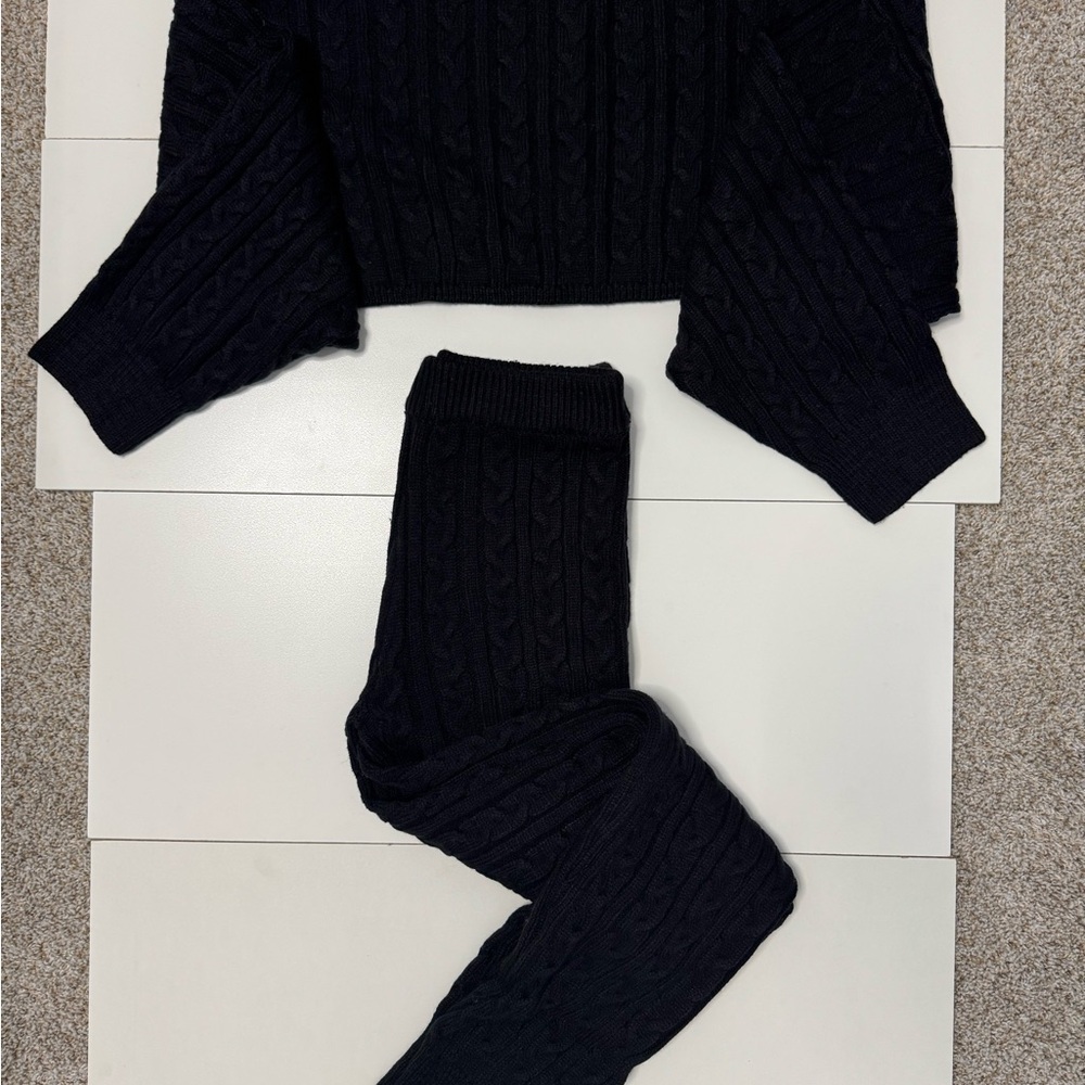 Fashion Nova Black Knitwear Set